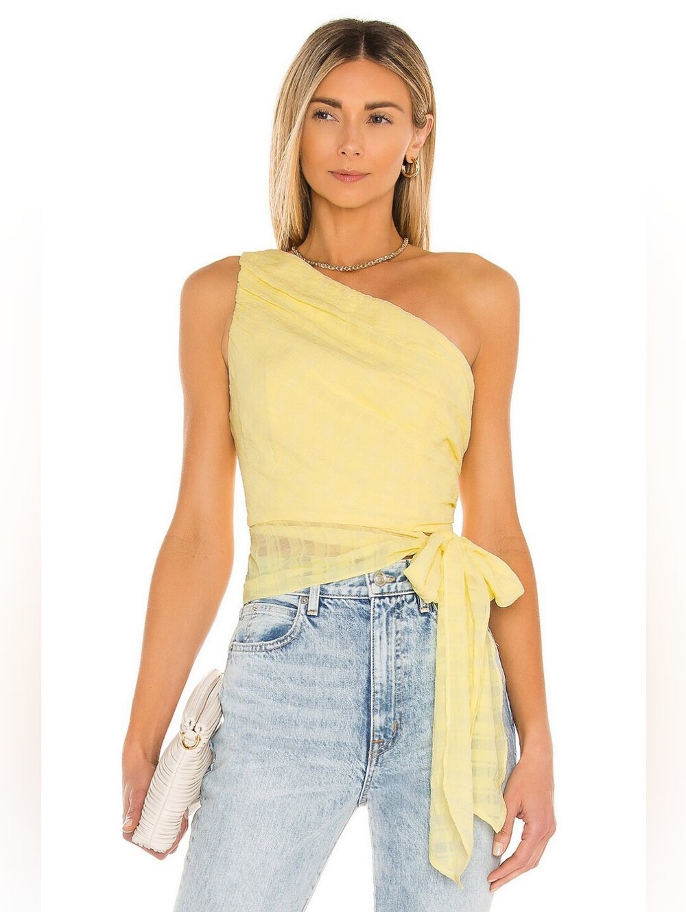 Yellow Sleeveless Bexley One Shoulder Top Amanda Uprichard M